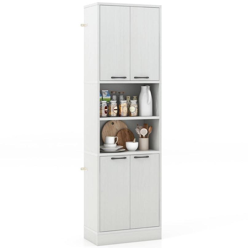 Giantex Kitchen Pantry Cabinet, 75” Tall Freestanding Cupboard with Doors & Shelves