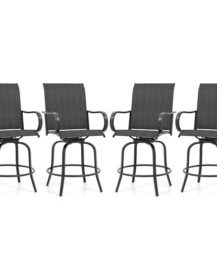 Giantex Swivel Outdoor Bar Stools, All-Weather Bar Height Patio Chairs
