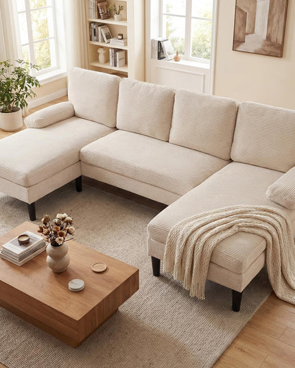 Giantex Sectional Couch for Living Room | U-Shaped Sofa with Double Chaise