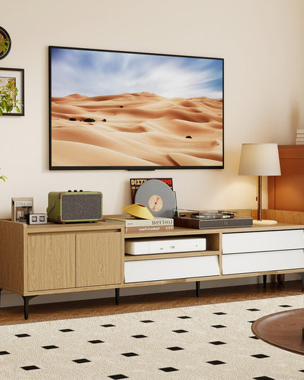 Meuble TV moderne Giantex de 180 cm avec armoire de rangement pour téléviseurs de 75 à 80 pouces