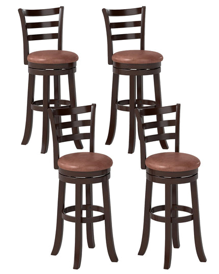 Giantex Swivel Bar Stools Set of 2/4 30" Upholstered Counter Height Bar Chairs
