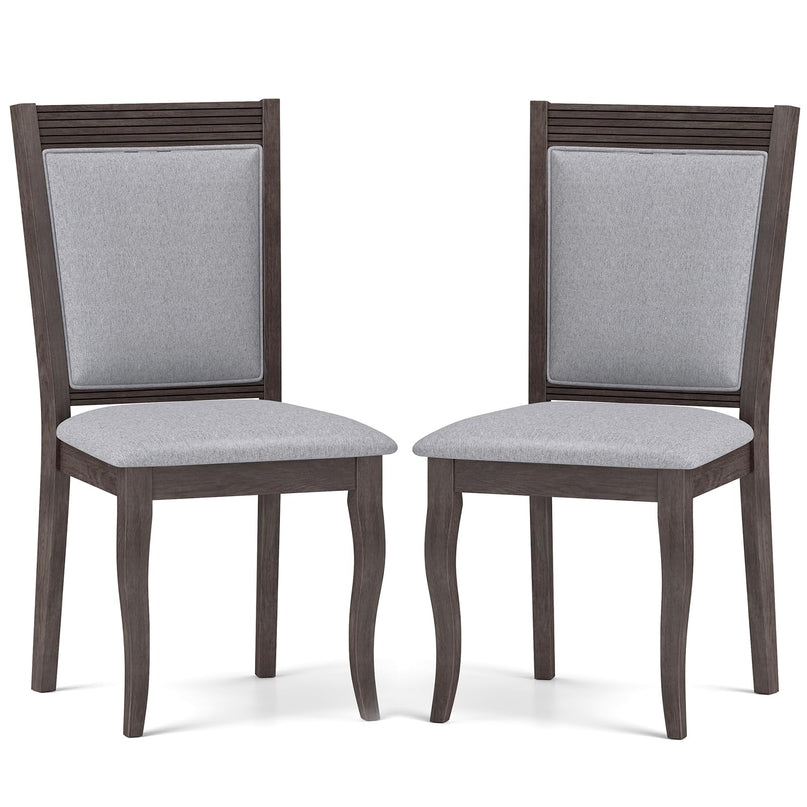 Giantex Wood Dining Chairs Set of 2/4, Farmhouse Upholstered Kitchen Chairs w/Rubber Wood Frame