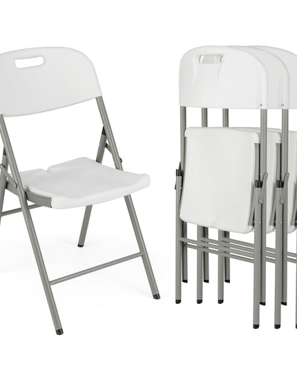 Giantex 4/8/12-Pack Plastic Folding Chairs, HDPE Waiting Room Chairs w/Metal Frame