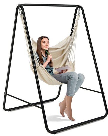 Heavy-Duty Powder-Coated Steel Stand with Hanging Swing Chair