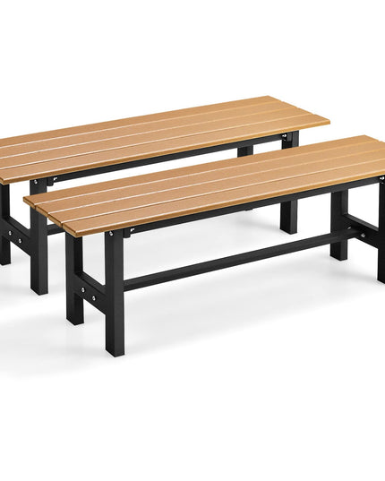 Giantex 2-Person Outdoor Bench Seat - Backless Patio Garden Bench