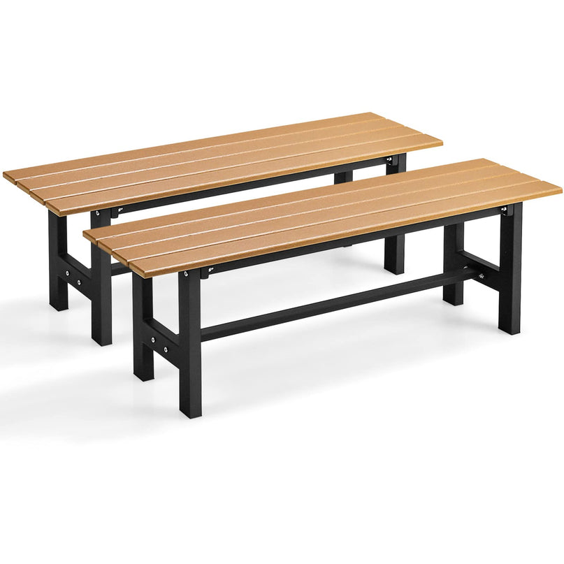 Giantex 2-Person Outdoor Bench Seat - Backless Patio Garden Bench