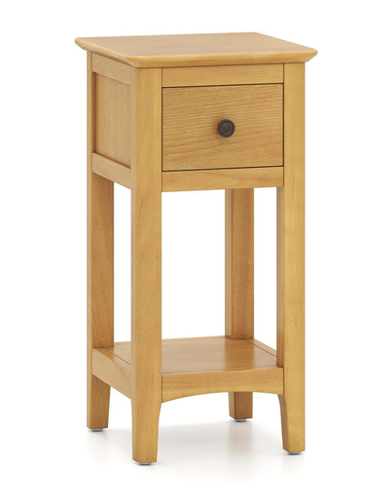 Giantex 23.5" H Side Table w/Open Storage Shelf & Solid Wood Frame No Assembly Needed