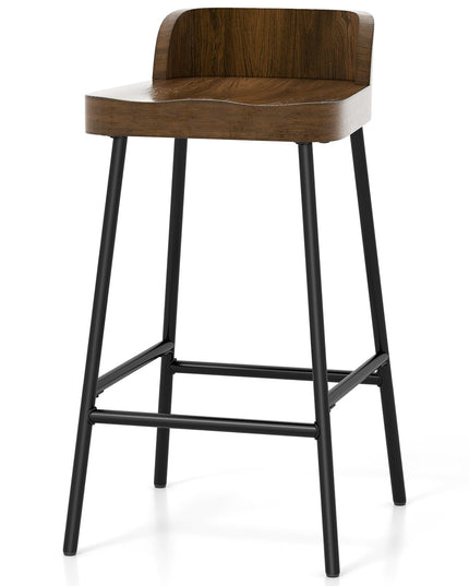 Giantex 24.5'' Bar Stool, Counter Height Bar Stools with Low Back & Footrest