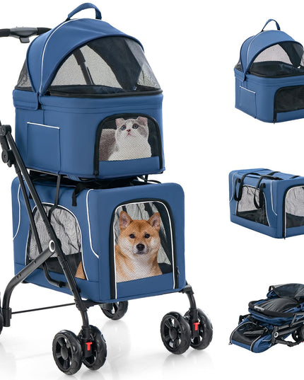 Giantex Double Dog Stroller - Pet Stroller for 2 Dogs