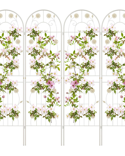 Giantex Garden Trellis, Tall Galvanized Steel Trellis for Climbing Plants