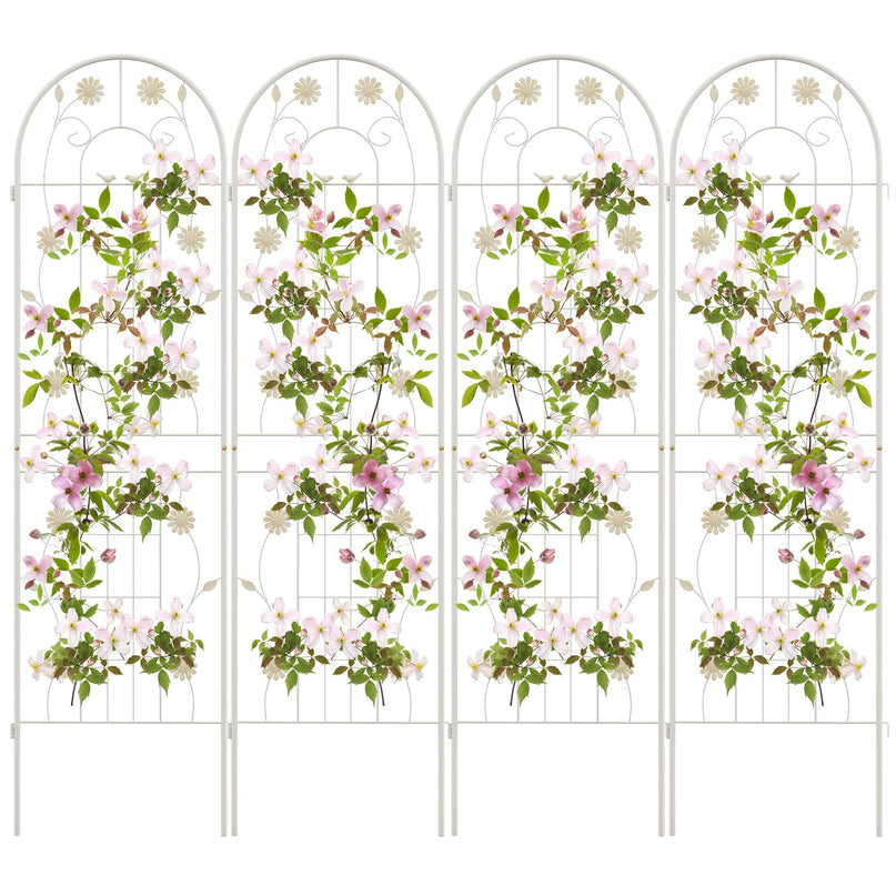 Giantex Garden Trellis, Tall Galvanized Steel Trellis for Climbing Plants