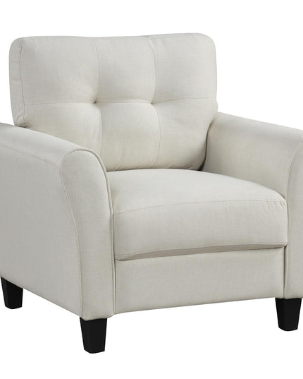 Giantex Modern Mid-Century Accent Chair - Linen Living Room Chair with Tufted Back, Grey