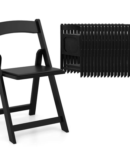 Giantex Folding Chairs, Wooden Dining Chairs Set, Padded Foldable Chairs w/Backrest