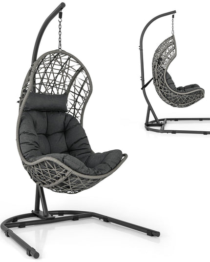 Giantex Egg Chair Outdoor Indoor - Hammock Chair with stand, Pillow, Cushion, Hanging Accessories