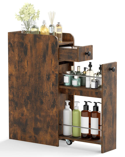 Giantex Slim Bathroom Storage Cabinet Space-Saving Toilet Side Cabinet