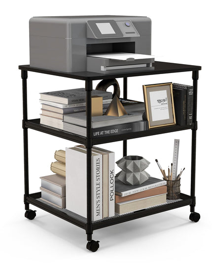 Giantex Printer Stand, 3-Tier Industrial Printer Cart with Lockable Wheels