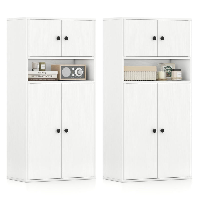 Giantex 44" Tall Bookshelf Modern Bookcase with Doors & Adjustable Shelf