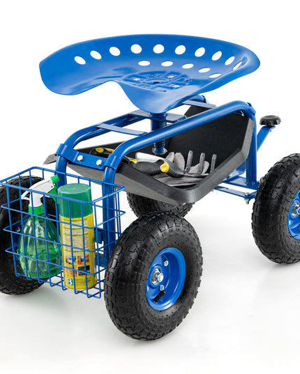 Giantex Mobile Garden Workseat, Lawn Wagon Cart