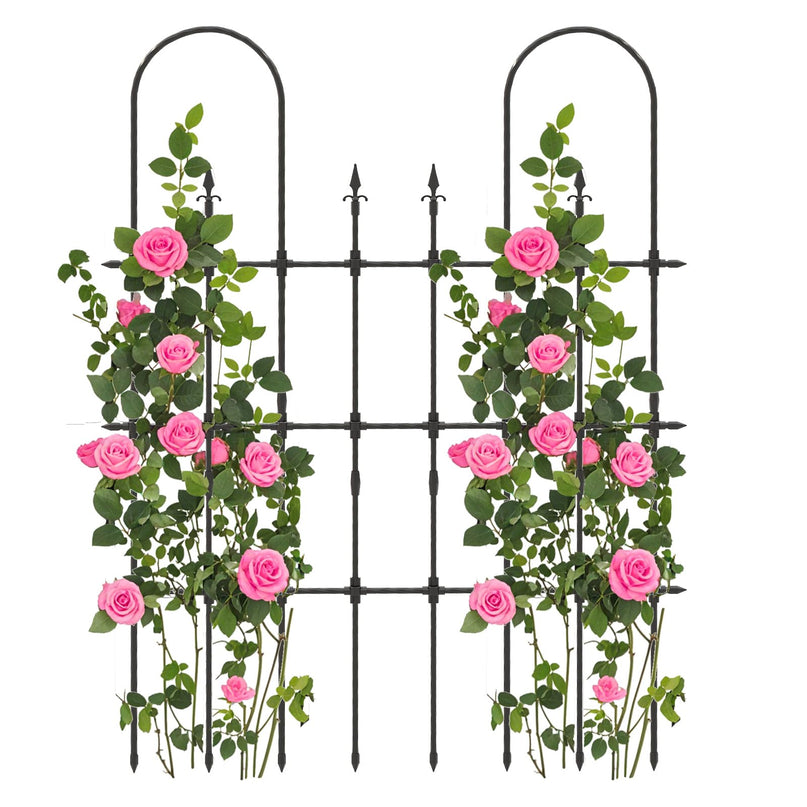 Treillis de jardin extérieur Giantex pour plantes grimpantes, treillis de 185 cm de haut avec tuyaux métalliques recouverts de PE antirouille
