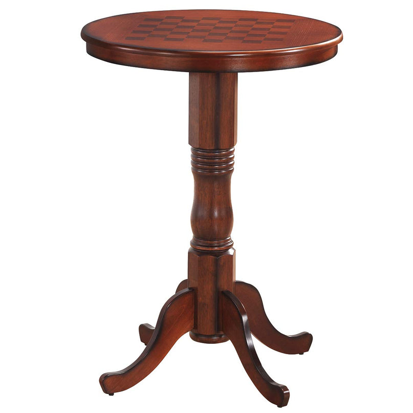 Giantex Table 30" D X 41.5" H Wooden Round Pub Pedestal Side Table W/Chessboard