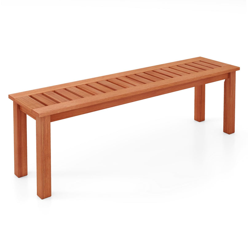 Giantex 47" Outdoor Bench with Slatted Seat 705Lbs Capacity Solid Wood Frame