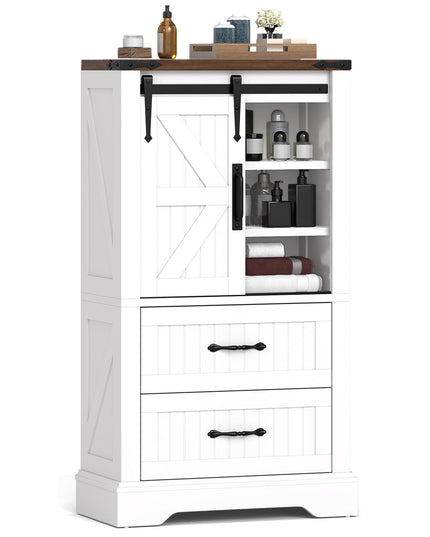 Giantex Bathroom Storage Cabinet w/Sliding Barn Door for Living Room