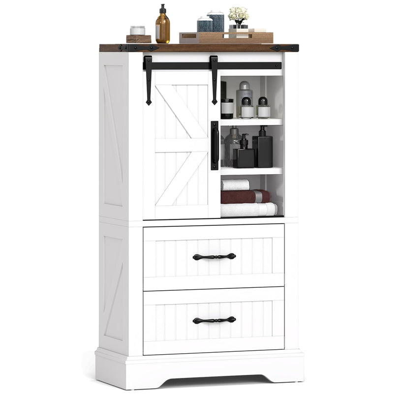 Giantex Bathroom Storage Cabinet w/Sliding Barn Door for Living Room