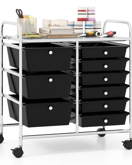Giantex 9 Drawers Rolling Cart, Classroom Organizers, Storage Cart with Wheels