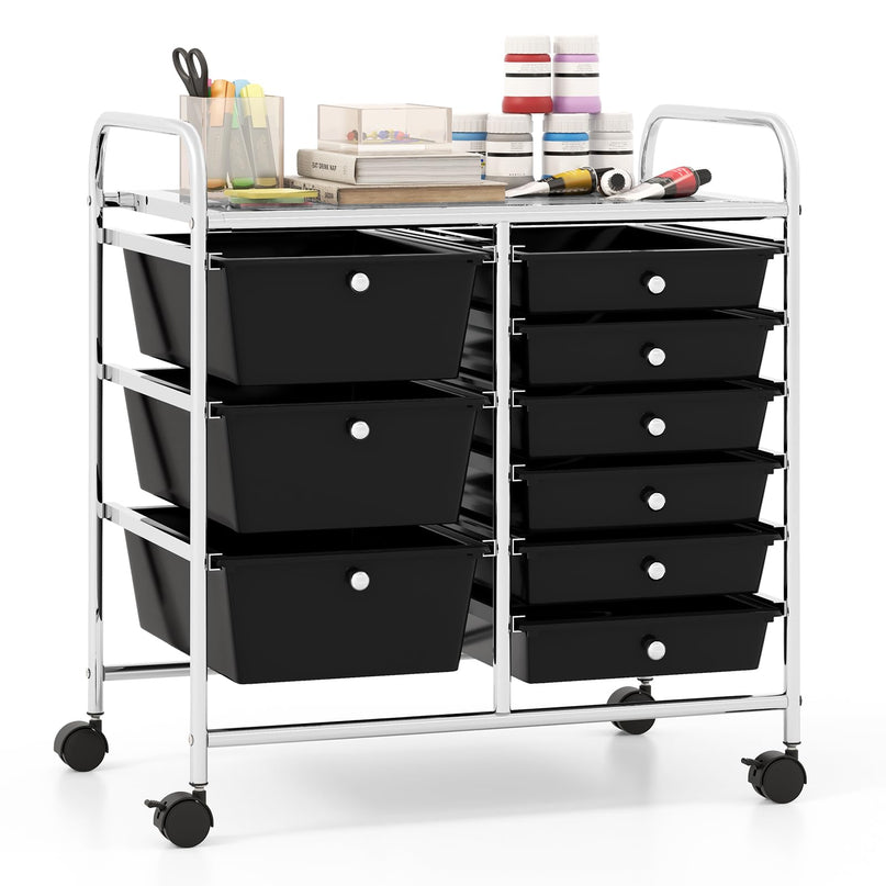 Giantex 9 Drawers Rolling Cart, Classroom Organizers, Storage Cart with Wheels