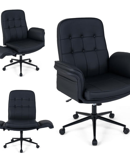 Giantex Criss Cross Chair with Armrests & Wheels for Bedroom
