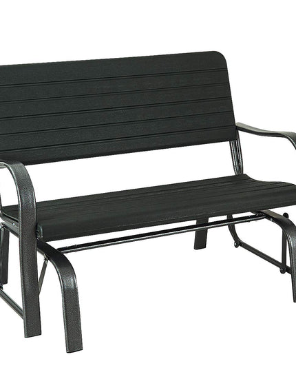 Swing Glider Chair Patio Steel Porch Chair Loveseat Bench for 2 Person