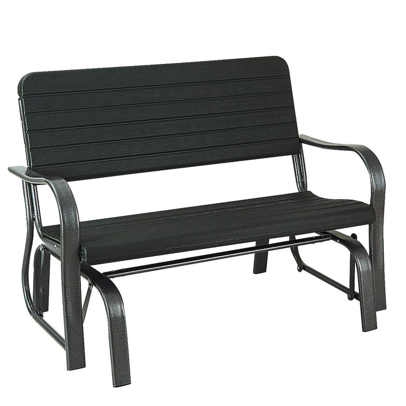 Swing Glider Chair Patio Steel Porch Chair Loveseat Bench for 2 Person