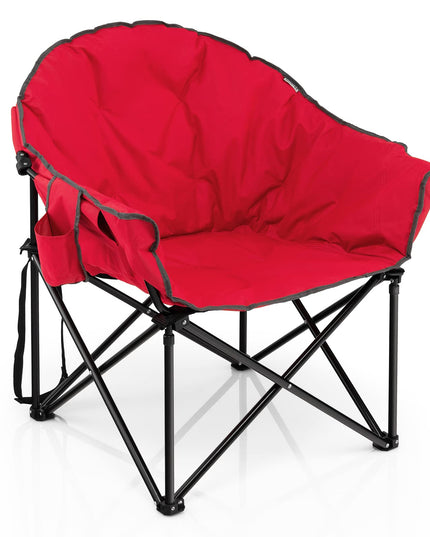 Giantex Portable Camping Chair, Lawn Chair, Outdoor Folding Chair with Cup Holder, Soft Seat