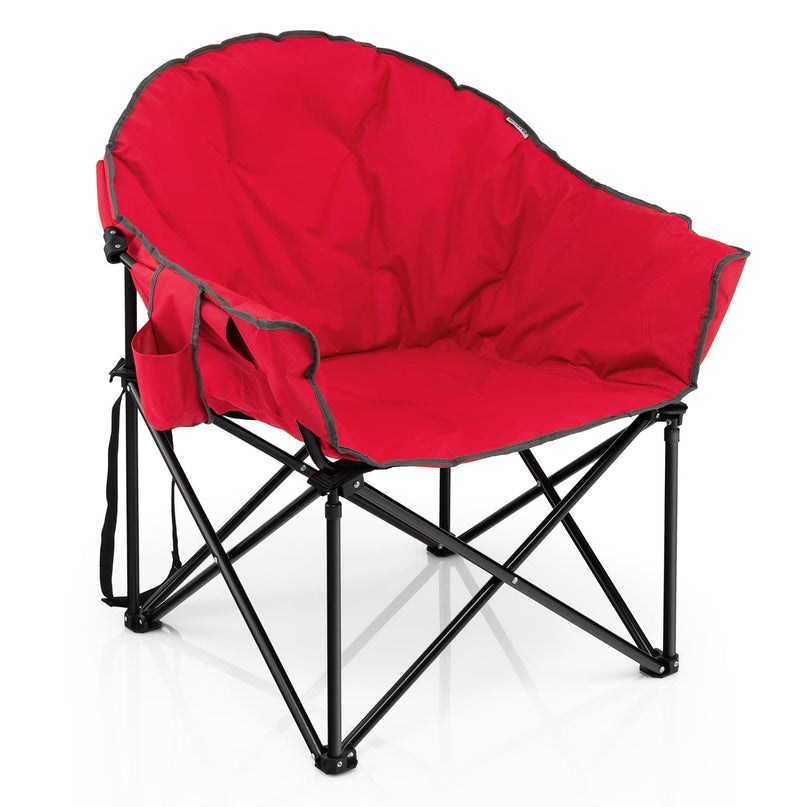 Giantex Portable Camping Chair, Lawn Chair, Outdoor Folding Chair with Cup Holder, Soft Seat