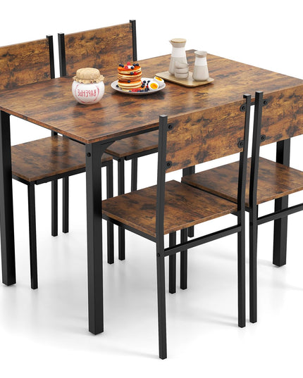 Giantex Dining Table Set for 4, 5-Piece Kitchen Table Set with Dinner Table, Dining Chairs