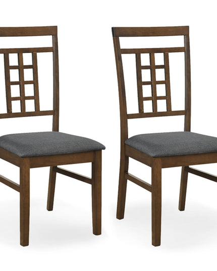 Giantex Farmhouse Kitchen Chairs with Upholstered Cushioned Seat and Lattice Back