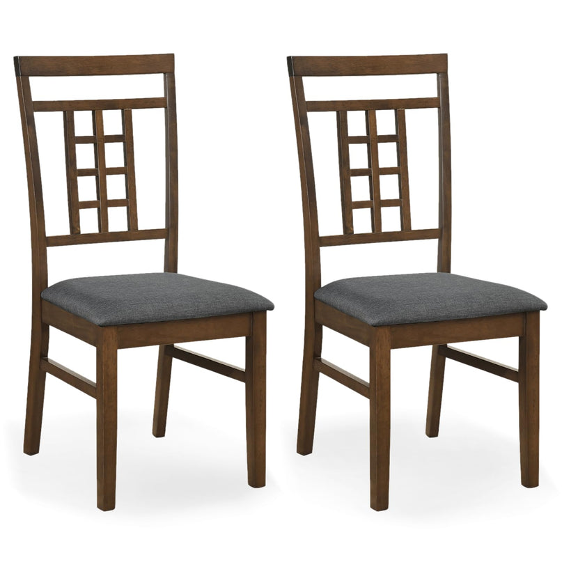 Giantex Farmhouse Kitchen Chairs with Upholstered Cushioned Seat and Lattice Back