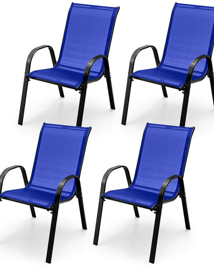 Giantex Set of 4 Patio Chairs, Stackable Outdoor Dining Chairs