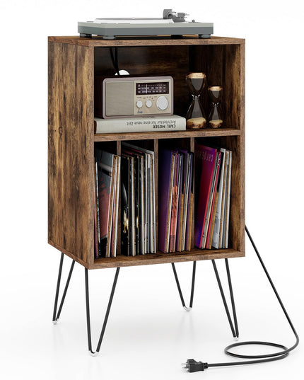 Giantex Record Player Stand with Charging Station