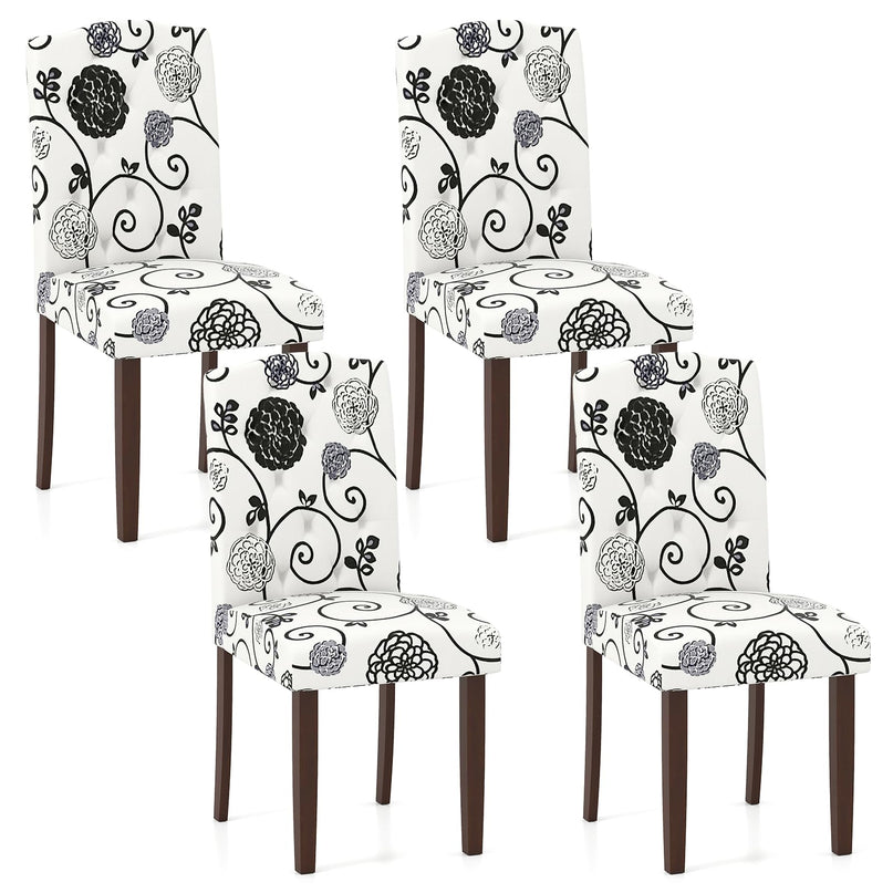 Giantex Tufted Dining Chairs Set of 2/4 Upholstered Kitchen Chair（18" x 22.5" x 37"）