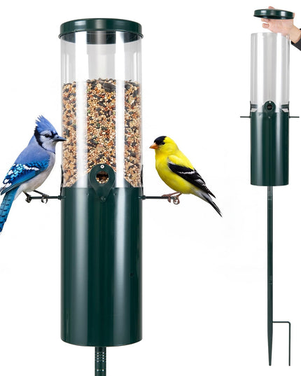 Mangeoire à oiseaux sur pied Giantex avec poteau pour l'extérieur