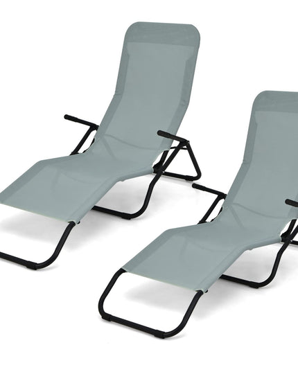 Lightweight and Portable Tanning Lounger for Deck (2, Green)