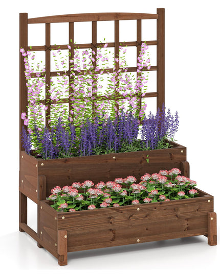 Giantex Raised Garden Bed with Legs and Trellis
