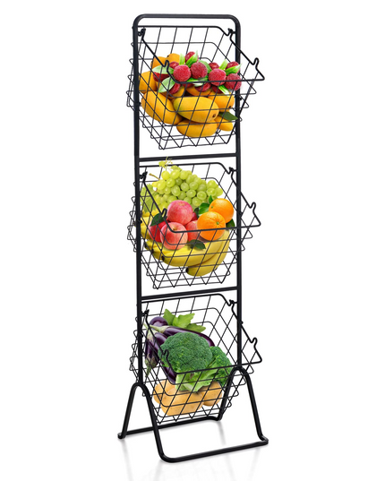 Giantex 3-Tier Wire Basket Stand