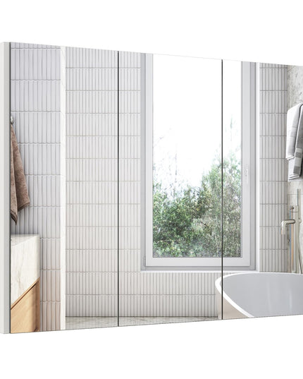 Giantex Bathroom Medicine Cabinet with Mirror - Extra Large Wall Mounted Cabinet with 3 Frameless Mirrored Doors