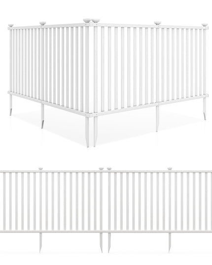 Giantex White Picket Fence - 2 Panels, 80''W x 37.5''H Decorative Outdoor Garden Fence