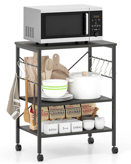 Giantex Kitchen Bakers Rack 3-Tier Microwave Cart on Wheels
