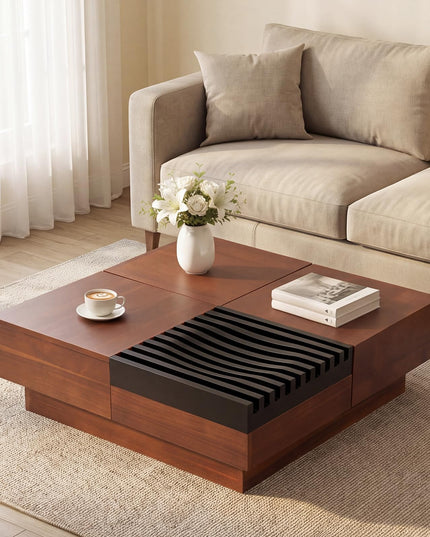 GIANTEX 32" Square Coffee Table with Sliding Top