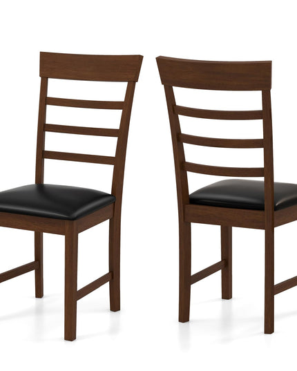 Giantex Wooden Dining Chairs Set of 2/4, PU Leather Upholstered Kitchen Chairs w/Rubber Wood Frame