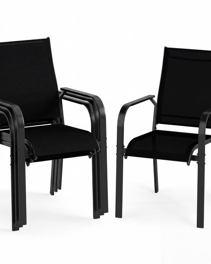 Giantex Patio Chairs Set of 2/4/6 Stackable Outdoor Dining Chairs